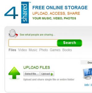 4Shared é um site para downloads de arquivos, principalmente músicas