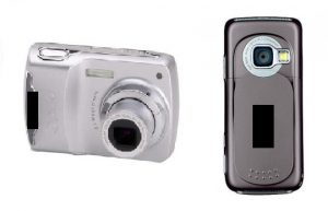 Câmera digital e celular com câmera